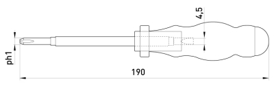 Indicator-screwdriver E.TOOL.TEST06 155×3 XPH0 straight+cross AC100-500 V, E.NEXT