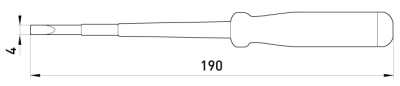 Screwdriver indicator E.TOOL.TEST04 190×4 straight SLOT AC100-500 V, E.NEXT