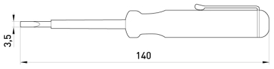 Screwdriver indicator E.TOOL.TEST02 140×3, 5 straight SLOT AC100-500 V, E.NEXT