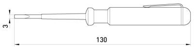 Screwdriver indicator E.TOOL.TEST01 130×3 straight SLOT AC100-500 V, E.NEXT