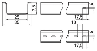 DIN-RAIL E.DIN.STAND.RAIL.101, 10 CM E.NEXT