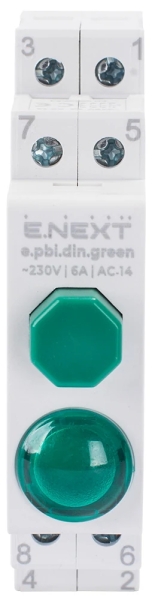 DIN-RAIL INDICATOR BUTTON E.PBI.DIN.GREEN, GREEN E.NEXT