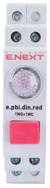 DIN-RAIL INDICATOR BUTTON E.PBI.DIN.RED, BLACK E.NEXT