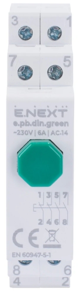DIN-RAIL BUTTON E.PB.DIN.GREEN, GREEN E.NEXT