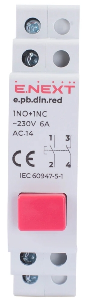 DIN-RAIL BUTTON E.PB.DIN.RED, BLACK E.NEXT