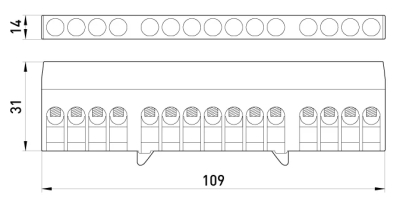 NULL RAILS E.BSI.PRO.1.15 GREEN FOR DIN-RAIL IN INSULATED ENCLOSURE GREEN E.NEXT