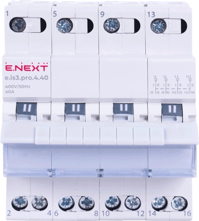 Three-position LOAD switch E.IS3.PRO.4.40, 4P, 40 A, E.NEXT