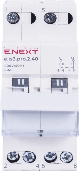 LOAD switch triposition E.IS3.PRO.2.40, 2P, 40 A, E.NEXT