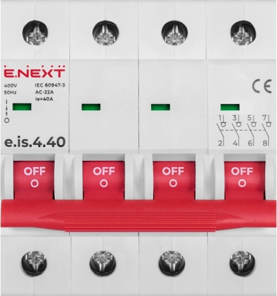 LOAD switch E.IS.PRO.4.40, 4P, 40 A, E.NEXT
