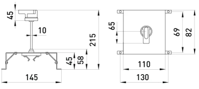 Rotating handle E.INDUSTRIAL.UKM.100.CS, E.NEXT