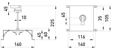 Rotating handle E.INDUSTRIAL.UKM.250.CS, E.NEXT