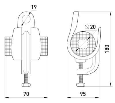 ISOLIERTE METALLHALTEKLEMME E.H.CLAMP.PRO.25.GATH, 25 MM² E.NEXT