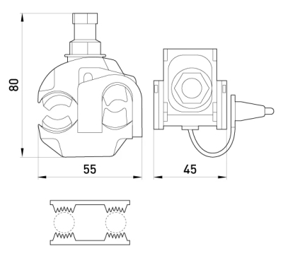 Terminal al/r E.PRICKING.CLAMP.PRO.50.150.6.50, 50-150 MM²/6-50MM², E.NEXT