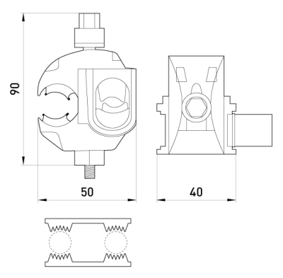 AL/R Stechklemme E.PRICKING.CLAMP.PRO.16.50.16.50, (ASXS)16-50 MM² / (ASXS)16-50MM² E.NEXT