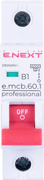 MODULAR-LEISTUNGSSCHALTER E.MCB.PRO.60.1.B 1 NEU, 1P, 1A, IN, 6KA, NEU E.NEXT