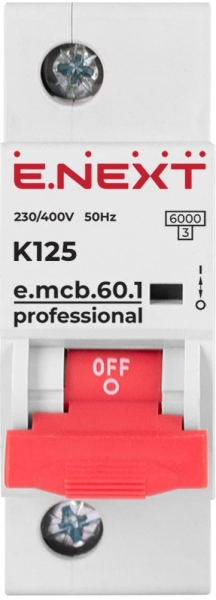 MODULAR-LEISTUNGSSCHALTER E.MCB.PRO.60.1.K 125 NEU, 1P, 125A, K, 6KA NEU E.NEXT