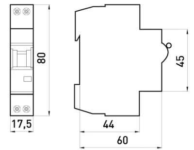 MODULARER LEISTUNGSSCHALTER E.MCB.PRO.60.1N.С20.THIN, 1P+N, 20A, C, 4,5KA E.NEXT