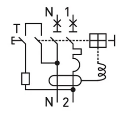 Earthquake circuit breaker WITH overcurrent protection E.ELCB.PRO.2.C25.30, 2P, 25 A, C, 30 mA, WITH SPLIT handle, E.NEXT