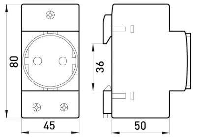 МОДУЛЕН КОНТАКТ ШУКО ЗА DIN ШИНА E.SOCKET.PRO.DIN.TMS, 230 V E.NEXT