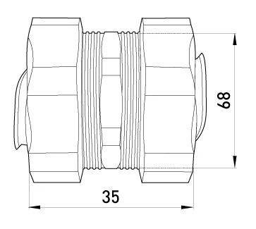 VERBINDER VON E.MET.CONNECT.STAND.SLDX.50 FÜR METALLHÜLSE /GEWELLT/ 50MM E.NEXT