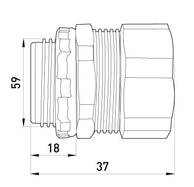Straight INLET JOINT E.MET.DIR.STAND.SLDX.50 FOR METAL sleeve /corrubated/ 50MM, E.NEXT