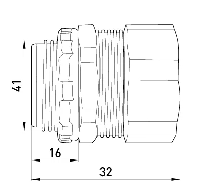 GERADE EINLASSVERBINDUNG E.MET.DIR.STAND.SLDX.32 FÜR METALLHÜLSE /GEWELLT/ 32MM E.NEXT