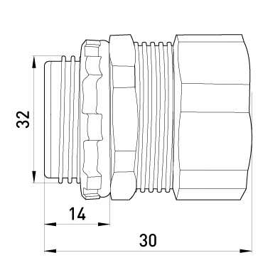 Straight INLET JOINT E.MET.DIR.STAND.SLDX.25 FOR METAL sleeve /corrubated/ 25MM, E.NEXT