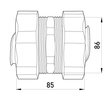 VERBINDER VON E.MET.CONNECT.STAND.SLDX.63 FÜR METALLHÜLSE /GEWELLT/ 63MM E.NEXT