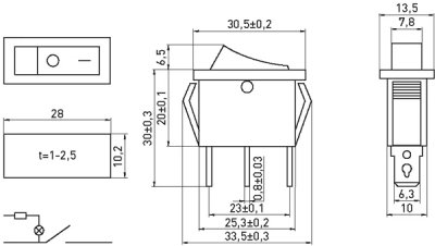 ПРЕВКЛЮЧВАТЕЛ КЛАВИШЕН E.SWITCH.KEY.03, 3 PIN, OFF/ON, С ПОДСВЕТКА E.NEXT