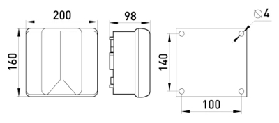 Distribution BOX E.INDUSTRIAL.DB.925, 200×160×98 without terminal string, E.NEXT