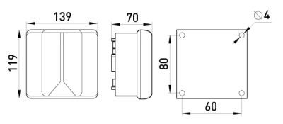 Distribution BOX E.INDUSTRIAL.DB.906, 139×119×70 without terminal string, E.NEXT