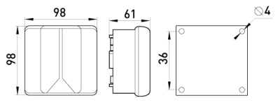 Distribution BOX E.INDUSTRIAL.DB.904, 98×98×61 without terminal string, E.NEXT