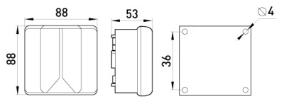 Distribution BOX E.INDUSTRIAL.DB.902.K, 88×88×53 WITH terminal STRIP, E.NEXT