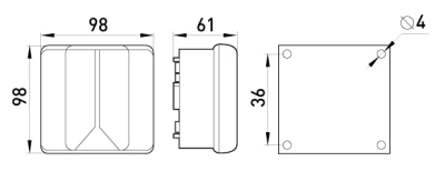 Distribution BOX E.INDUSTRIAL.DB.904.K, 98×98×61 WITH terminal STRIP, E.NEXT