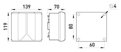 Distribution BOX E.INDUSTRIAL.DB.906.K, 139×119×70 WITH terminal STRIP, E.NEXT