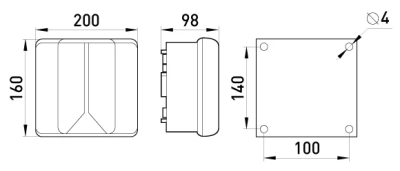 Distribution BOX E.INDUSTRIAL.DB.925.K, 200×160×98 WITH terminal string, E.NEXT