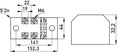 Terminal BLOCK WITH protective COVER E.TC.PROTECT.100.6, 100 A, 6 POLE, E.NEXT
