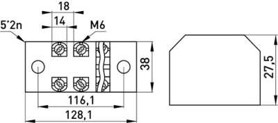 Terminal BLOCK WITH protective COVER E.TC.PROTECT.60.6, 60 A, 6 POLE, E.NEXT