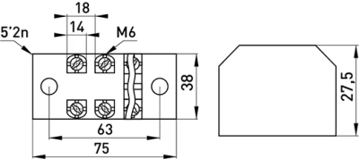 Terminal BLOCK WITH protective COVER E.TC.PROTECT.60.3, 60 A, 3 POLE, E.NEXT