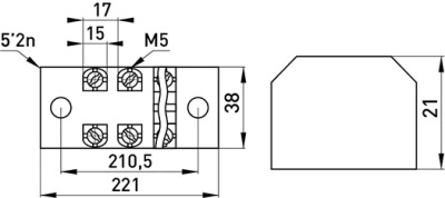 Terminal BLOCK WITH protective COVER E.TC.PROTECT.45.12, 45 A, 12 POLE, E.NEXT