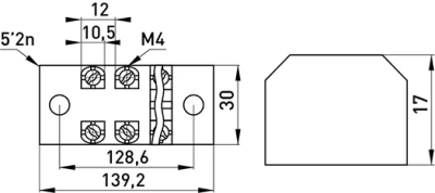Terminal BLOCK WITH protective COVER E.TC.PROTECT.25.10, 25 A, 10 POLE, E.NEXT