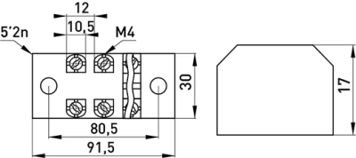 Terminal BLOCK WITH protective COVER E.TC.PROTECT.25.6, 25 A, 6 POLE, E.NEXT