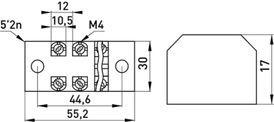 Terminal BLOCK WITH protective COVER E.TC.PROTECT.25.3, 25 A, 3 POLE, E.NEXT