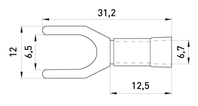 CABLE terminal, insulated, FORK E.TERMINAL.STAND.SV.5,5.6BLACK 4-6 mm², BLACK, E.NEXT