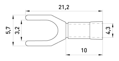 CABLE TERMINAL, INSULATED, FORK E.TERMINAL.STAND.SV.1,25.3,2.BLUE 0.5-1.5 MM², BLUE E.NEXT