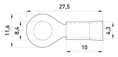 CABLE terminal, insulated E.TERMINAL.STAND.RV1.1,25.8.BLACK 0.5-1.5 mm², BLACK, E.NEXT