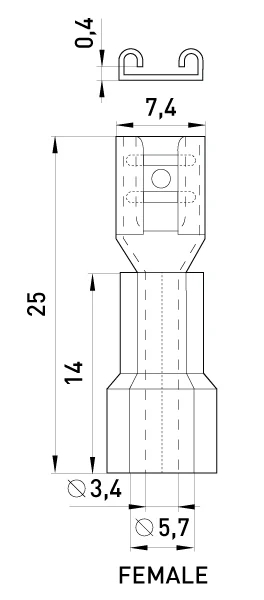 CABLE terminal, insulated E.TERMINAL.STAND.FDD5.5.250 (DD.F.4.6), E.NEXT