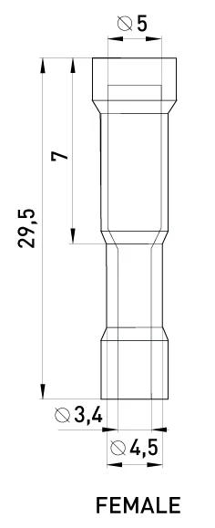 CABLE connector, insulated E.TERMINAL.STAND.FRD5.5.195. yellow (BLT.F.4.6), E.NEXT