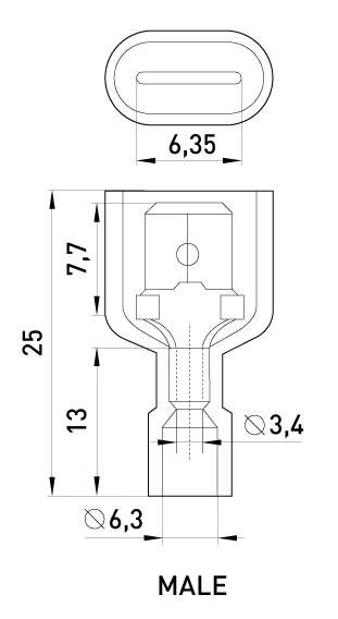 НАКРАЙНИК ИЗОЛИРАН ЖЪЛТ СЕРИЯ FN E.TERMINAL.STAND.MDFN5.5.250.ЖЪЛТ (FN.M.4.6) 4-6MM² "МЪЖКИ" E.NEXT
