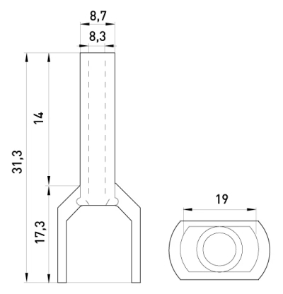 KABELVERBINDER, ISOLIERT E.TERMINAL.STAND TE.2.16.GREY (TE16-14GREY) 2X16 MM², GRAU E.NEXT